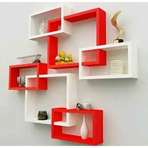 ( COD ) RAK DINDING PERSEGI GANDENG TEMPEL ( 1 Set isi 3 PCS ) MINIMALIS AESTHETIC- HIASAN RUMAH Mk Kayu