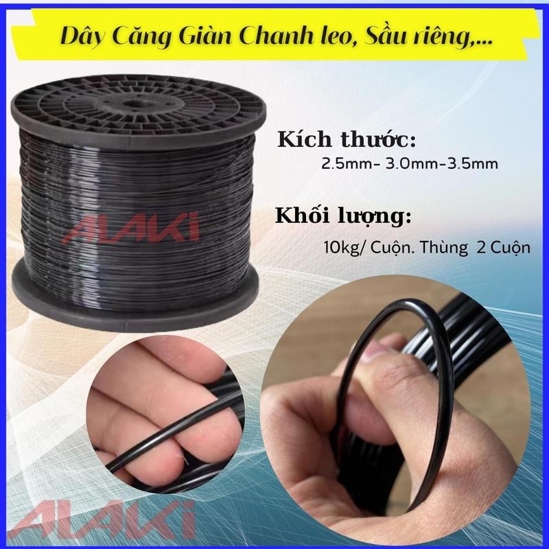 Dây nhựa đặc PET không lõi làm giàn cây leo, dây neo cành sầu riêng, không co giãn