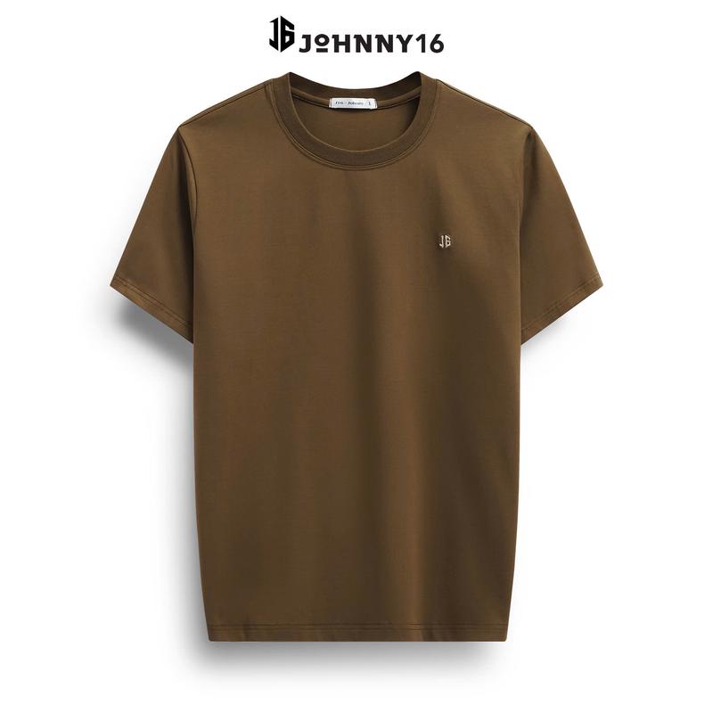 Áo thun thêu logo chắc vải single 95% cotton co giản 4 chiều, thoáng mát, thời trang, basic, thanh lịch - J16 3