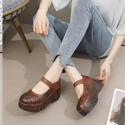 [nd] Giày xuồng thổ 5229 da bò xuất âu quảng châu cao cấp 8cm hàng công ty tăng chiều cao êm ôm phom