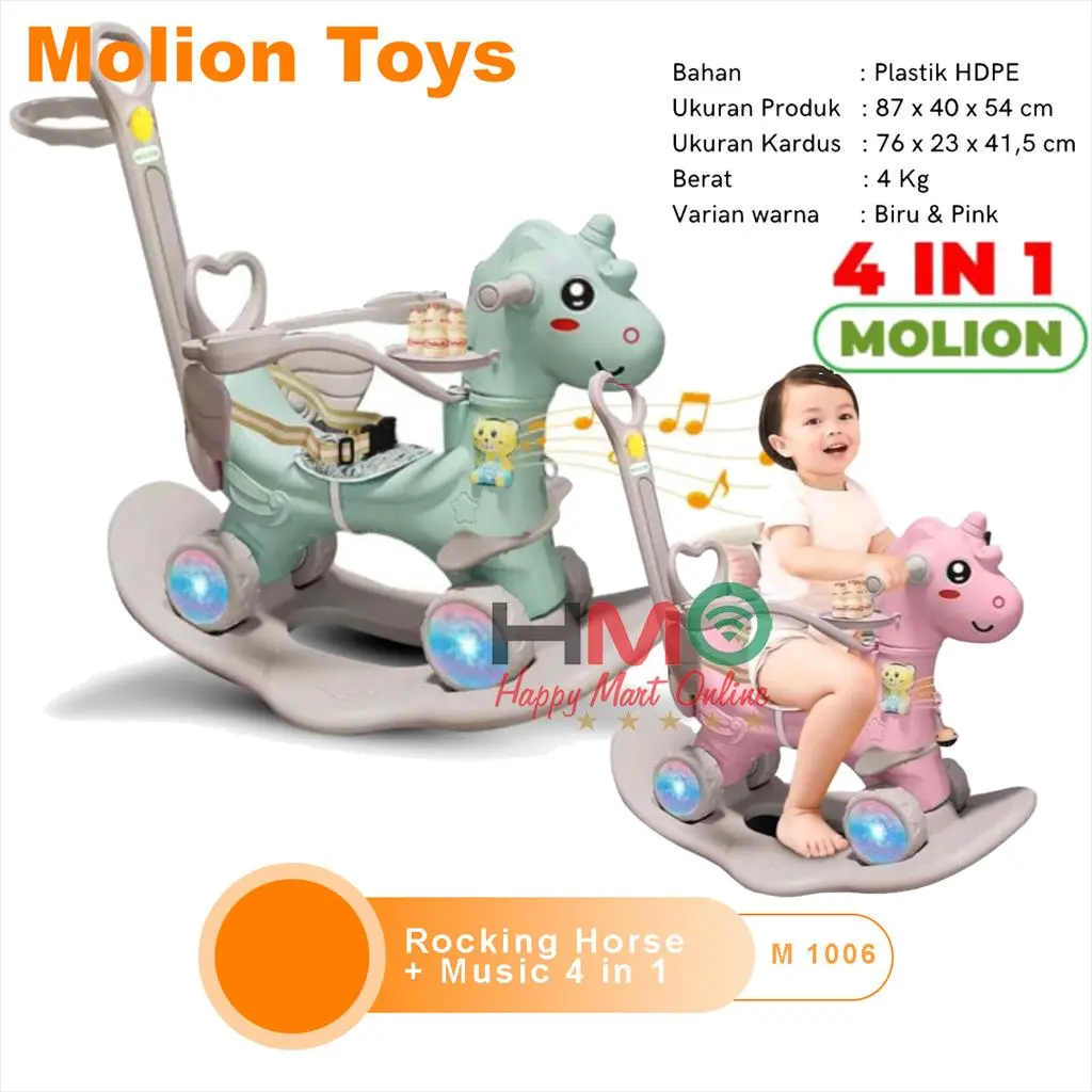 MOLION SPEEDS Mainan Kuda Kudaan Anak Rocking Horse Jungkat Jungkit