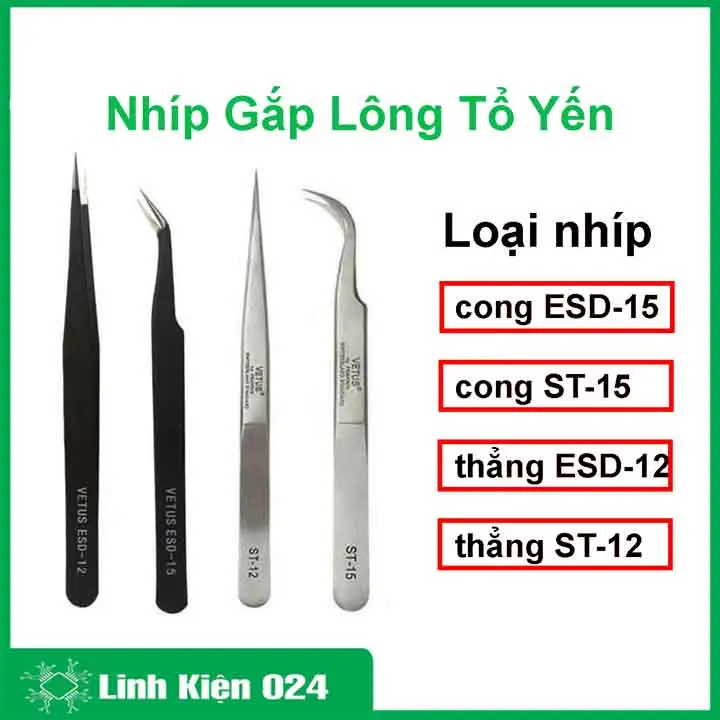 Nhíp nhặt lông yến làm sạch tổ yến chuyên dụng đầu nhọn thẳng, cong (hàng loại 1)