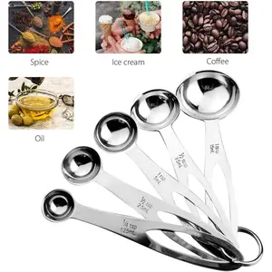 TaffHOME Sendok Takar Cup Stainless Steel Measuring Spoon Set 5 Buah