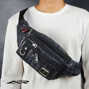 Tas Selempang Pria POLO AMSTAR Damier Exclusive Waistbag Slingbag Casual Waterproof Tas Pinggang Cowok Multifungsi