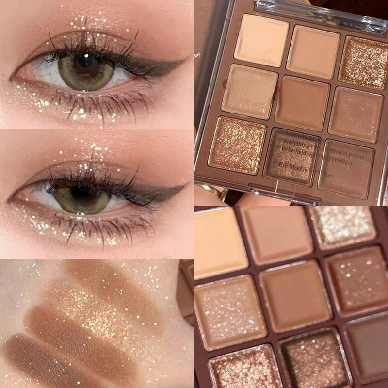 Bảng Phấn Mắt Màu Nâu Caramel 9 Màu Bảng Phấn Mắt Màu Đất Lì Ngọc Trai Kim Sa Sáng Bóng Dành Cho Trang Điểm Lâu Trôi Hiệu Ứng Lâu Trôi Chất Liệu Acrylic Ngọc Trai Và Pha Lê Thích Hợp Cho Trang Điểm Phấn Phủ Thanh Toán Khi Nhận Hàng