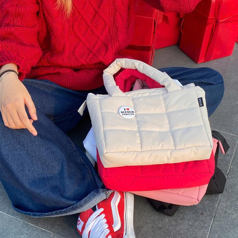 Túi TOTE trần bông NHỎ kẻ caro 3line Đeo Vai (TTN1) Bag