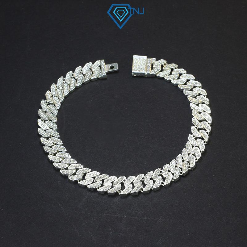  Lắc tay nữ Cuban đính đá Cubic Zirconia bản 7mm sang trọng LTN0390 