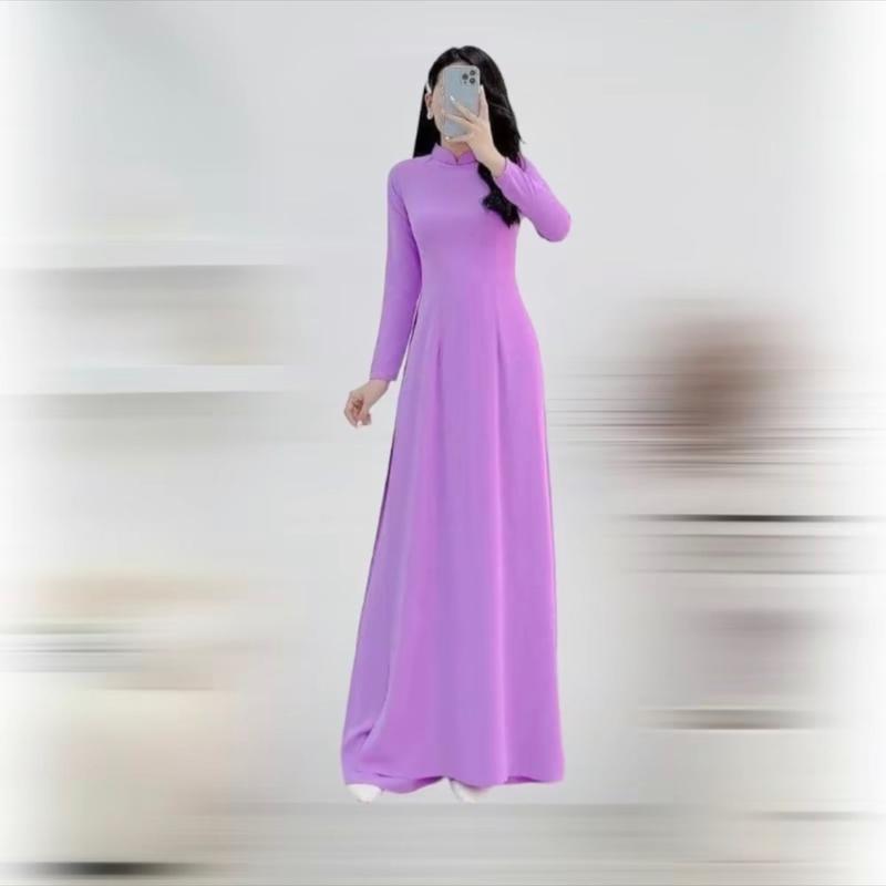 Áo Dài Lụa Mỹ Cao Cấp, Dáng Truyền Thống Trẻ Trung 3