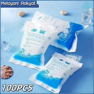 100pcs/Set Kantong Es Pendingin Makanan Jelly Pack Ice Gel 200 ML Cooler Food Suhu Tetap Dingin