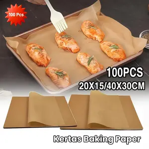 100pcs Kertas Baking Paper / Kertas Alas Roti / Kue / Puyer / Greaseproof Coklat/Baking Paper Anti Lengket/Baking Paper Motif/Paper Baking