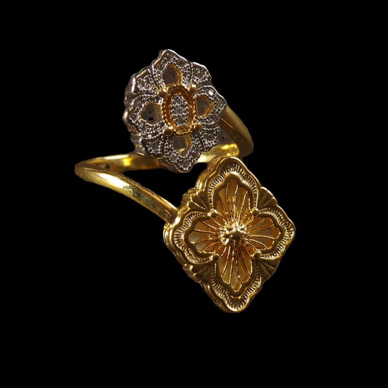 J43 Italian Court Style Brushed Zircon Natural Tiger Eye Crystal Vintage Hong Kong Style Necklace Ring 4