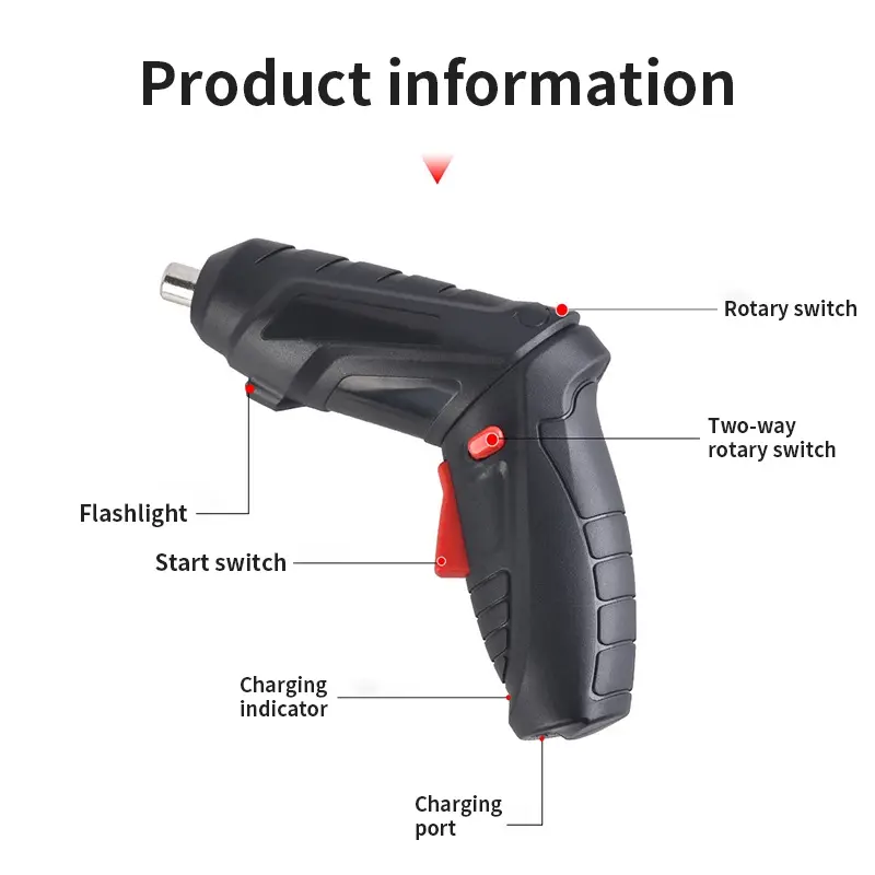 Cordless Screwdriver 4.2V Mesin Bor Cordless Mini 49pcs Set Screwdriver Baterai Bor Cordless Obeng 3