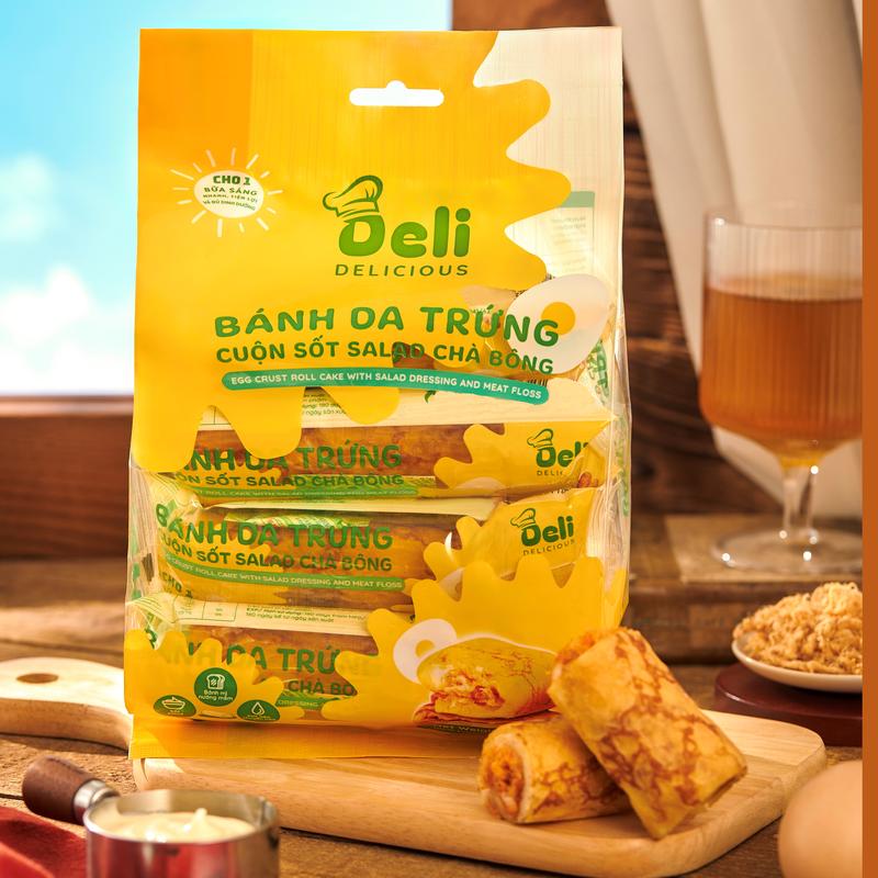 Combo 2 Túi Bánh Da Trứng Cuộn Sốt Salad Chà Bông Gà DELI - Bánh Ăn Sáng - Tặng 01 bánh 85g 8