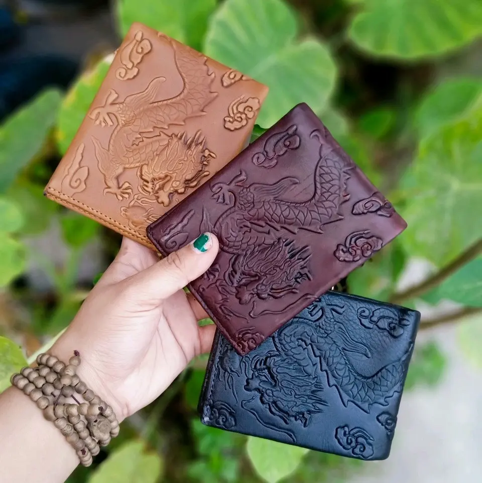 ví Da bò in hình rồng cao cấp