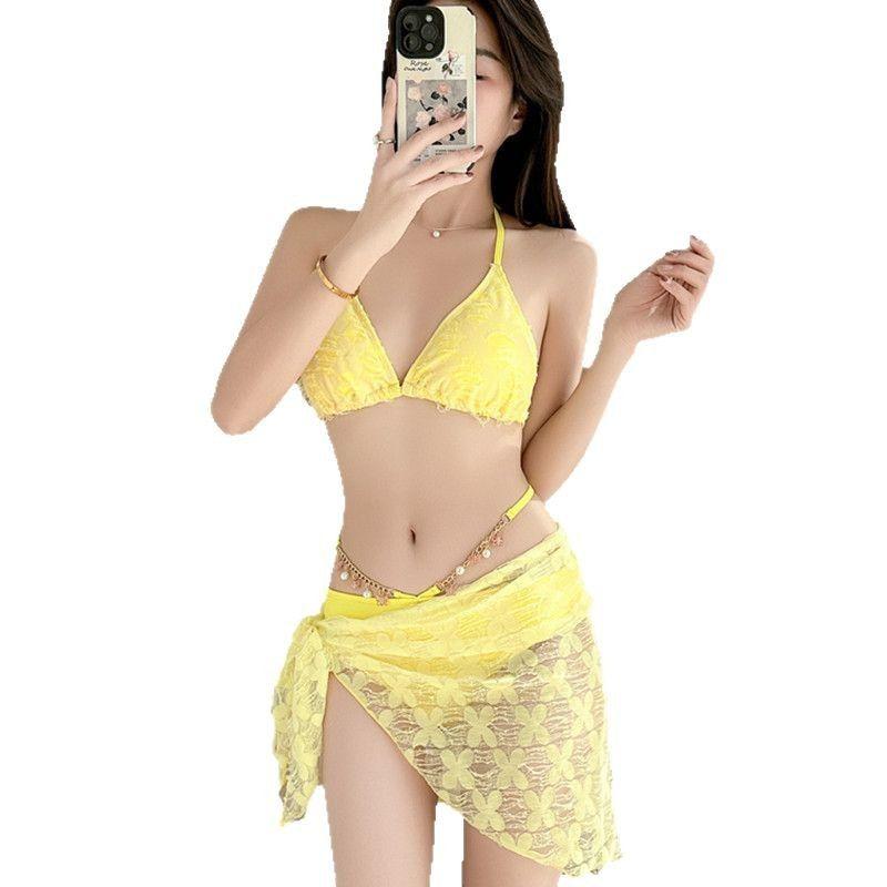 Áo Tắm Nữ, Bộ Hai Mảnh Và Ba Mảnh, Phong Cách Bikini, Bộ Sưu Tập 2025, Ngọt Ngào Và Gợi Cảm, Thích Hợp Cho Ngực Nhỏ Cổ Tích Dễ Thương Và Gợi Cảm, Đồ Bơi Bó Sát, Bán Chạy 4