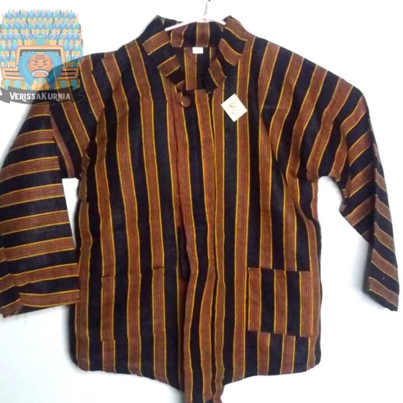 Setelan baju lurik anak laki-laki TK lengkap baju jawa lurik / surjan anak laki -laki baju adat jawa /baju surjan lurik anak + jarik + blangkon 2