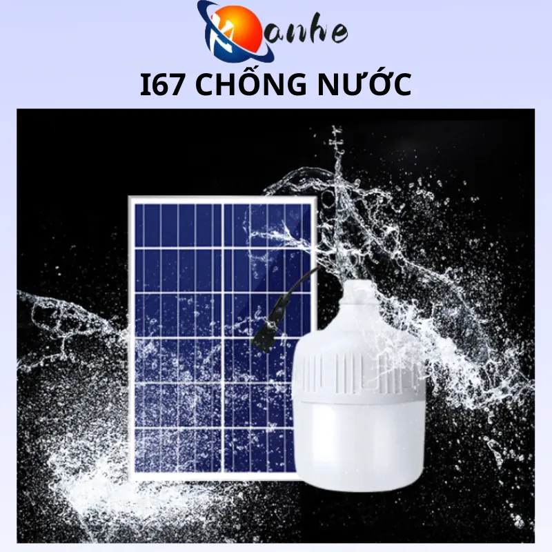 Bóng đèn năng lượng mặt trời 3 màu sắc chống nước trong nhà ngoài trời 50W 1000W 4