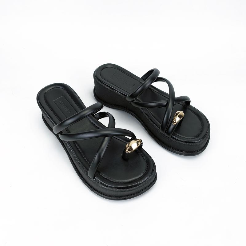 Dép Nữ Xỏ Ngón Đế Xuồng 5P KATIFA K507D Dép Thời Trang Đế Bánh Mì Da PU Êm Mềm Bảo Hành 12T Women Shoes