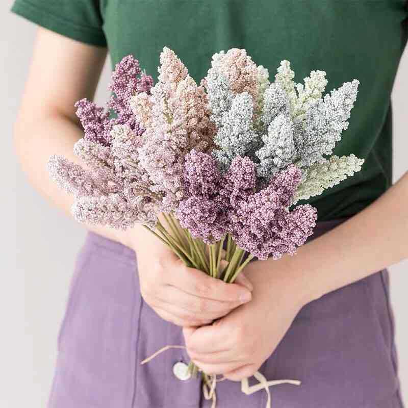 Product Introduction of 6pcs/set Grain Artificial Party Wedding Bouquets Touch Real Fake wer Plant Home Decor 0