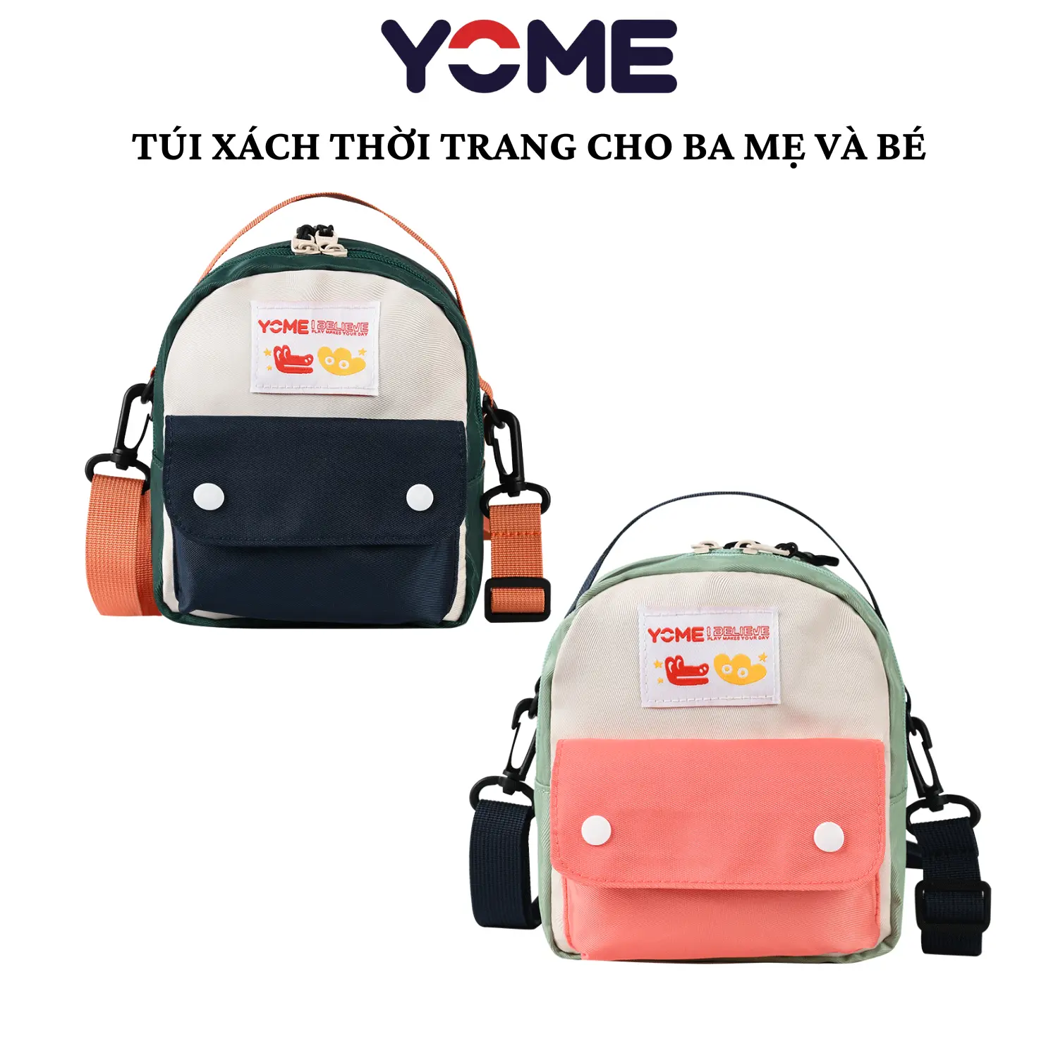 YOME Túi xách thời trang cho ba mẹ và bé siêu nhẹ chống nước phong cách Nhật Bản Đeo Chéo