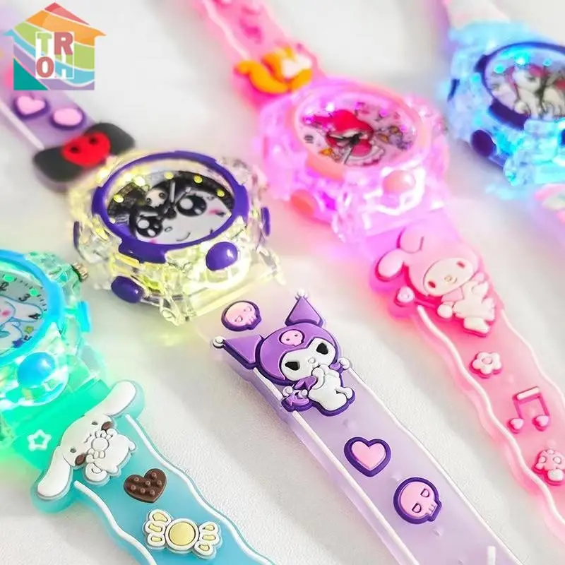 Đồng Hồ Trẻ Em SANRIO Đồng Hồ Đèn Led Hoạt Hình Kuromi Melody Cinnamon Mới Cho Trẻ Em Tiểu Học Đồng Hồ Trẻ Em Dễ Thương Đồng Hồ Thạch Anh Phong Cách Con Trỏ Đáng Yêu Cho Bé Gái