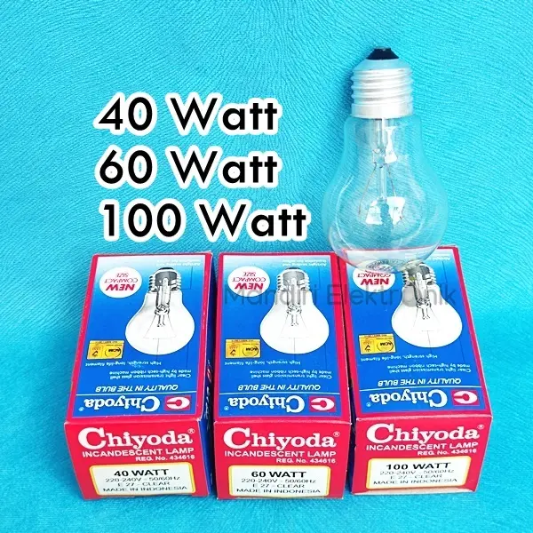 Lampu Pijar Chiyoda PS 55 40 60 100 Watt Lampu Ayam Bohlam Dop Pijar Bohlam Pijar