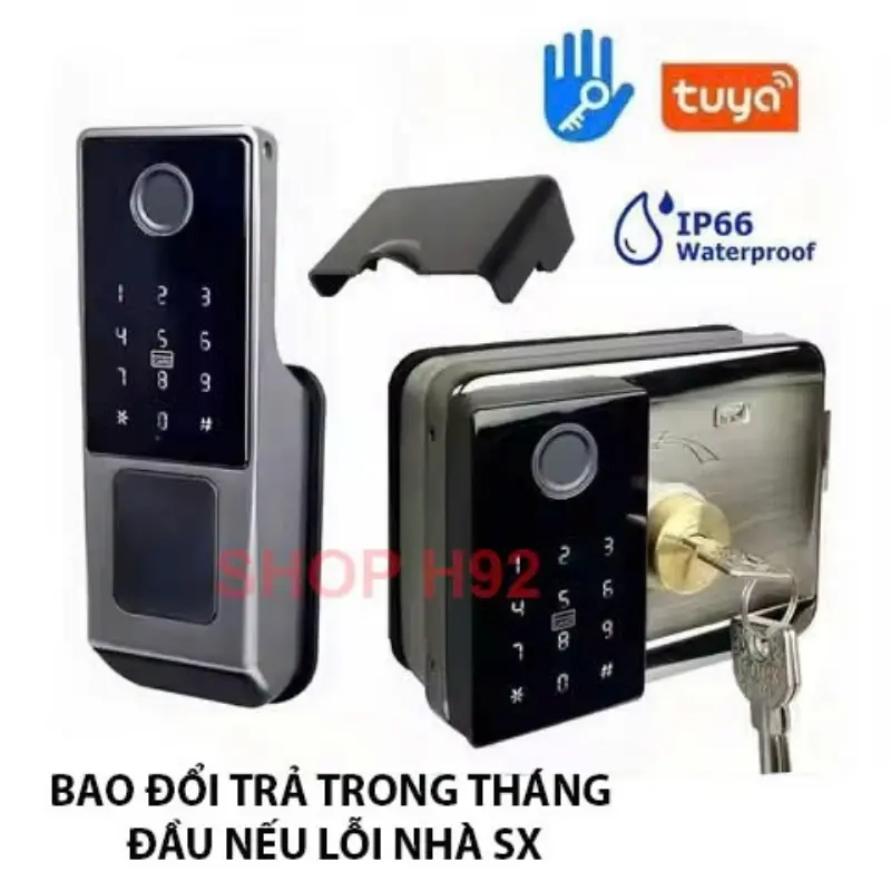[Chống nước] Khóa vân tay cửa sắt mở, cửa lùa dùng app Tuya/TTlock