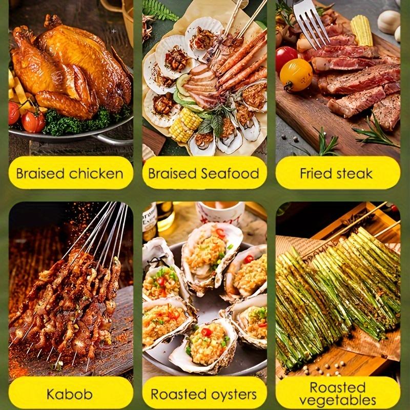 Product Introduction of Outdoor Barbecue Grill Made of Black Wood and Stainless Steel, with Shelves, Suitable for Courtyard, Home and Kitchen, Safe Food Contact, with BBQ Tool Set 2