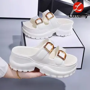 Lateny Sandal Wanita Kekinian Tinggi Sandal Fuji Wanita Wedges Korea Sandal Jelly Wanita