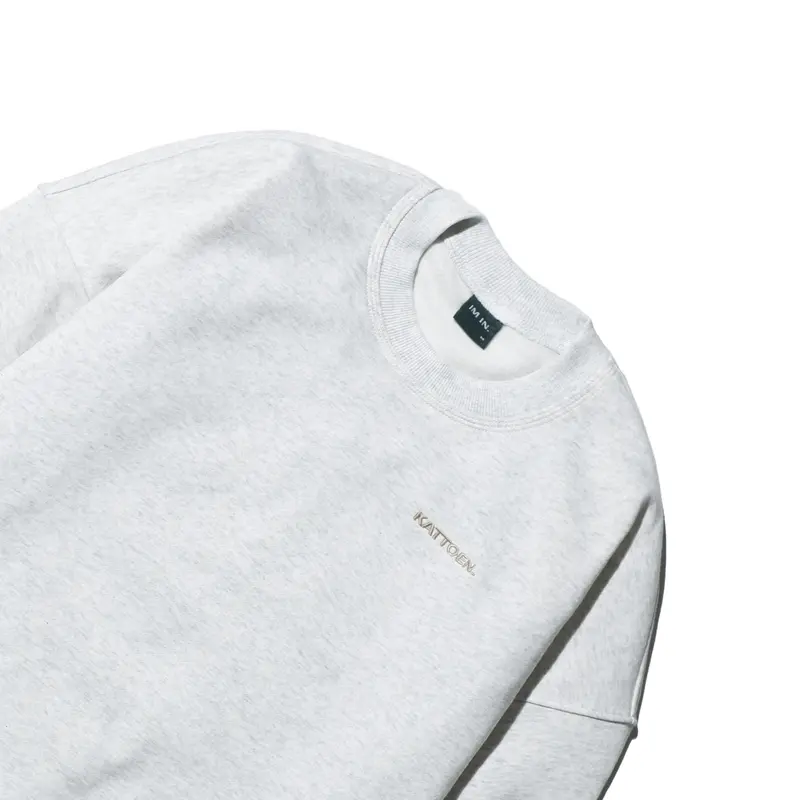 Kattoen - Crewneck White Mist Sweater Oversized Basic Fleece 3