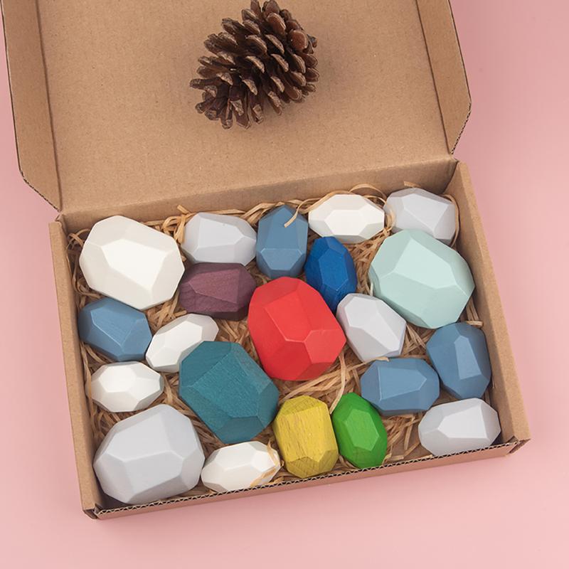 Product Introduction of Montessori  Wooden Sorting Stacking Rocks Stones Sensory Toddler Toys Learning Toys Building Blocks Game for Kids Birthday Gifts 25