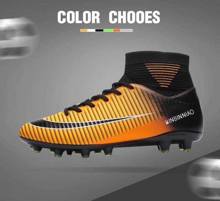 Product Introduction of Giày Futsal dành cho nam và nữ, giày bóng đá có gai dài đến mắt cá chân, giày cao cổ, giày thể thao trong nhà 23