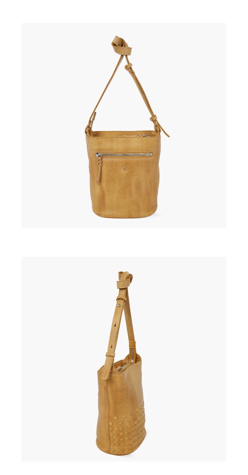 Product Introduction of French pastoral woven small bucket bag niche design messenger bag original bag first layer cowhide women's bag 3
