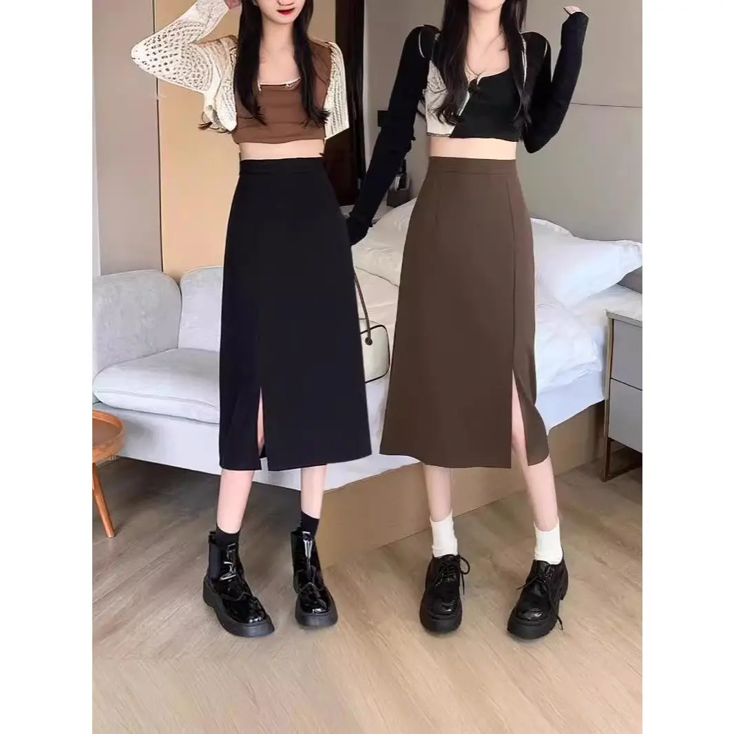Chân Váy Mới Mùa Hè, Cạp Cao Cho Nữ, Dáng Ôm, Dài Trung Bình Chữ A, Thời Trang, Thanh Lịch, Bó Sát, Thích Hợp Cho Giới Trẻ Và Trưởng Thành, 2024 Women Tre