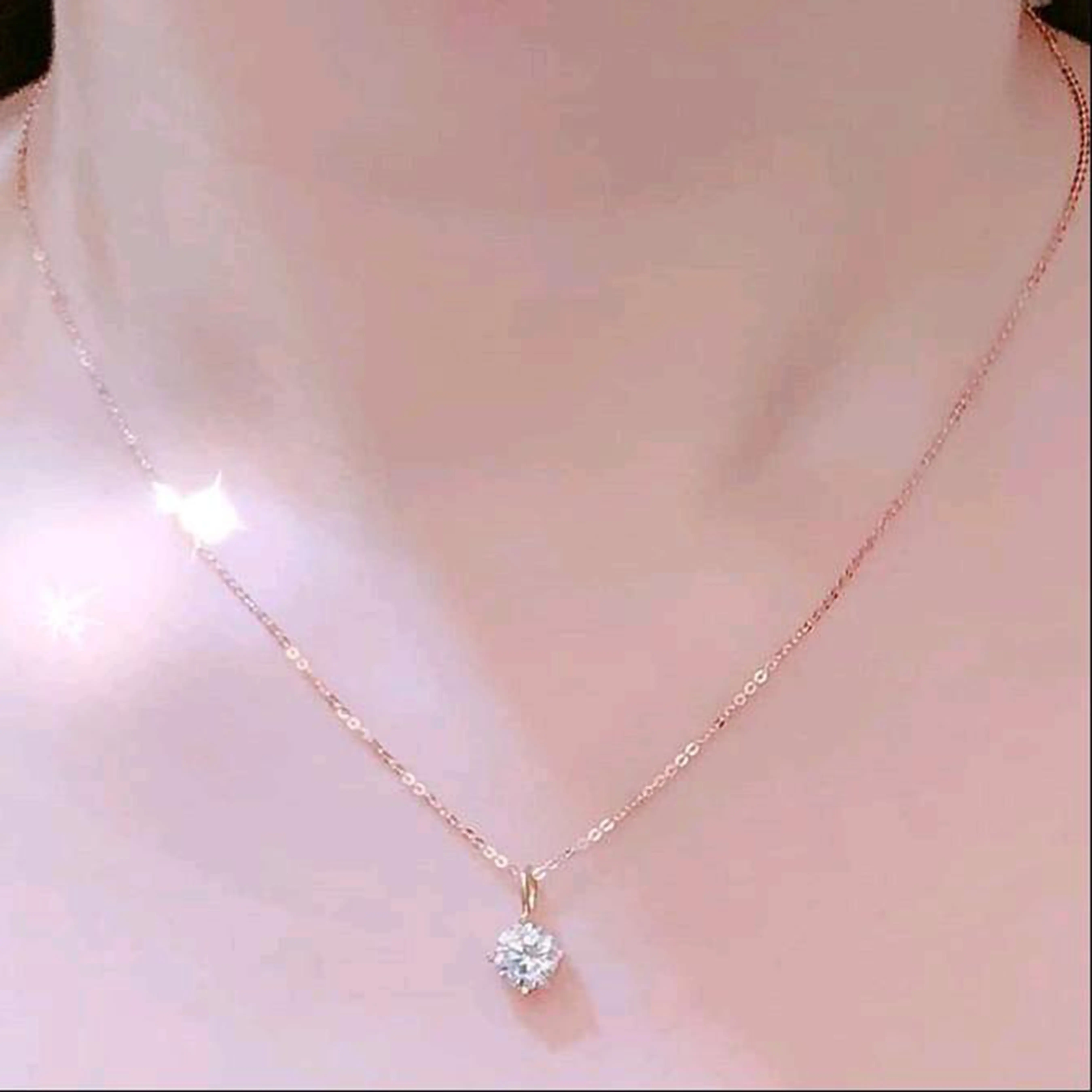 [ Beli 2 Produk Apapun Gratis 1 ] La Vienne - N - Axellia - Kalung Liontin Solitaire Titanium Wanita Anti Karat Aesthetic - Perhiasan Elegan Cantik Mewah Simple