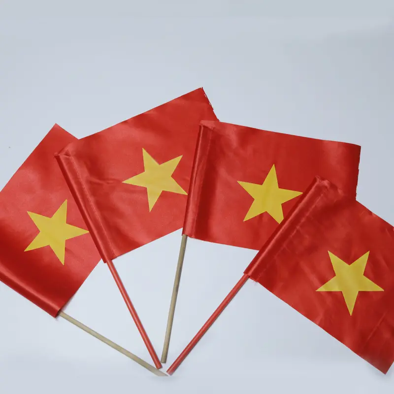 Lá cờ Tổ Quốc cầm tay, Cờ Đỏ Sao Vàng in 2 mặt, cờ Việt Nam cổ vũ ByRian 0