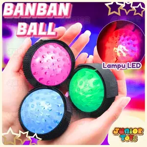 Mainan Bola Yoyo Lampu LED Lempar Bisa Kembali Ban Ban Return Ball Toys