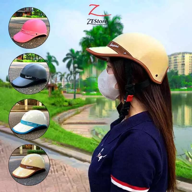 Mũ bảo hiểm Vespa đai da thể thao cao cấp cho cả nam và nữ