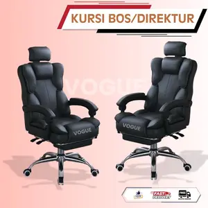 Vogue-Furniture Kursi Kantor 2025 Kulit Direktur Kursi Kerja Bos Kursi Ergonomis Kursi kantor yang dapat disesuaikan Furniture - Black
