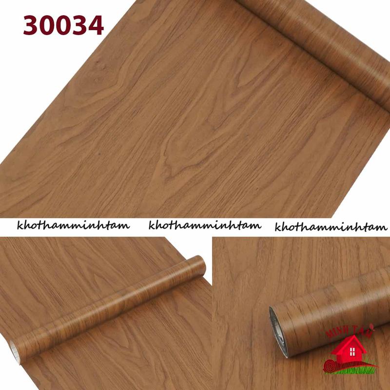 10m giấy dán tường giả gỗ bề mặt vân nổi in hoa văn 3d hàn quốc có keo sẵn chống thấm nước khổ 45cm dán phòng ngủ ô gạch đỏ