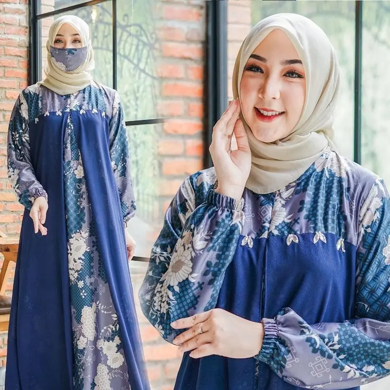 GRASIA GAMIS MAXI MOTIF / GAMIS TRENDY / GAMIS TERBARU cantik ceruti Fit Maroon Muslim Wanita 2