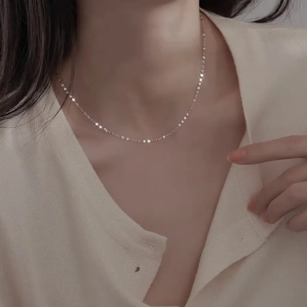 Dây chuyền bạc ý s925 kiểu dáng xích dẹp - vòng cổ thời trang cho nữ