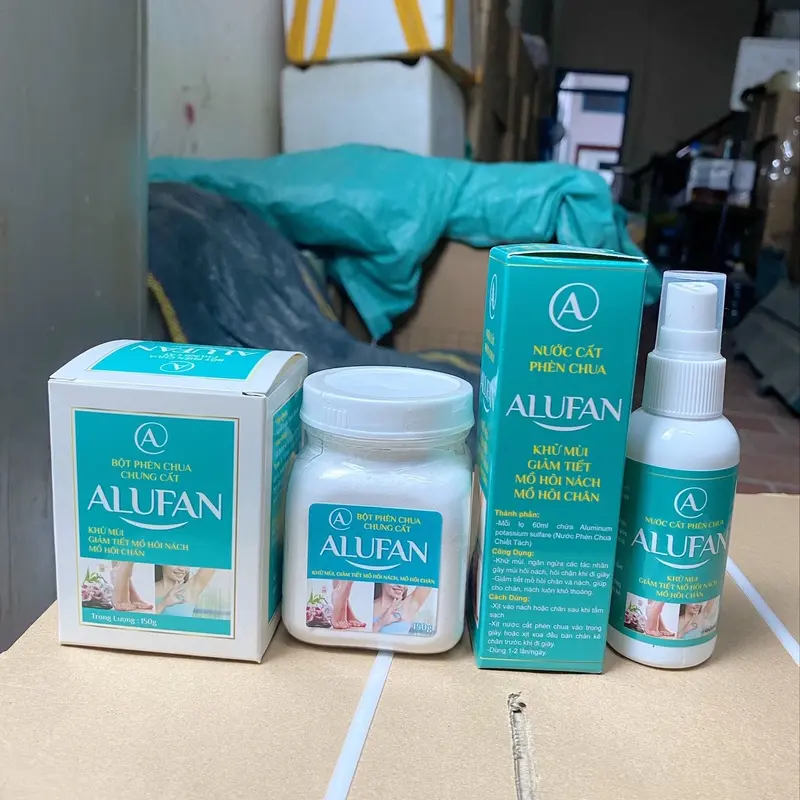 Bột Phèn Chua ALUFAN 150gr + 1 Nước Cất Phèn Chua ALUFAN 60ml Khử Hôi Nách Hôi Chân Nam Nữ 2