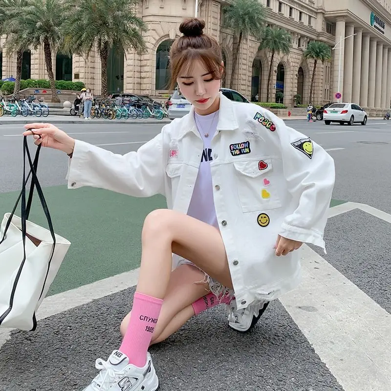 Áo Khoác Denim, Phong Cách Đường Phố Hợp Xu hướng Dành Cho Nữ, Dáng Rộng Vừa Vặn, Dễ Phối Đồ, Áo Khoác Nhỏ Nhắn, Thích Hợp Cho Mùa Xuân Và Mùa Thu, Thời Trang Ins, Hàng Mới Về Năm 2025 khoa  c  2  lop áo  khoác  gió  2  lớp  cho  nữ