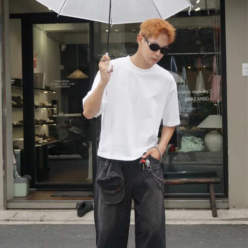 Áo Thun Trơn FORM BOXY Cotton 250gsm GODMOTHER T-Shirt Boxy Nam Nữ Menswear Thoáng Mát Phong Cách Trẻ Trung Năng Động 3