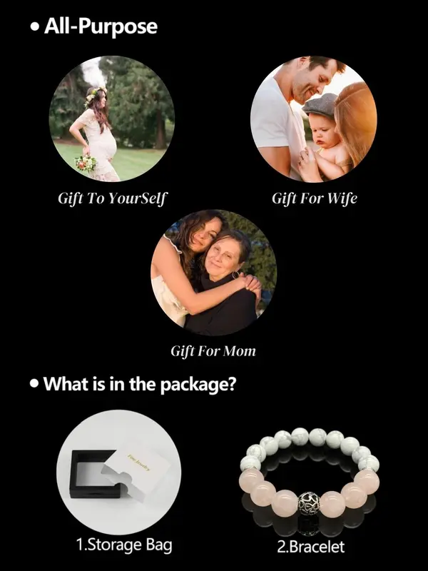 Natural Stone Beaded Bracelet, Fashionable Jewelry for Women & Girls, Trendy All-match & Exquisite Jewelry for Birthday Gift, with Gift Box 5