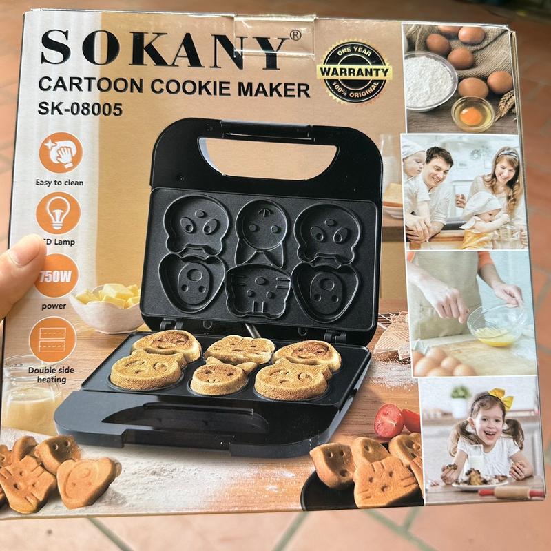 ￼Máy Nướng Bánh 6 Khuôn Hình Kute , Máy 2 Măt Chống Dính Tiện Lợi Phù Hợp làm Bữa Sáng, Làm Điểm Tâm, Bánh Chill Chill. Máy Làm Sữa Pha Trà giadung  thong