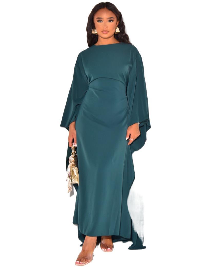 Product Introduction of ✨   2025 Women's Elegant Long Dress |   Trendy Loose Fit & Sexy Waist Cut |   Solid Color Casual Maxi Dress 🌸 emma  wills  dress ariana  grande  green  dress wedding  outfits mennonite  outfit drop  waist  dress blue  black  dress 3