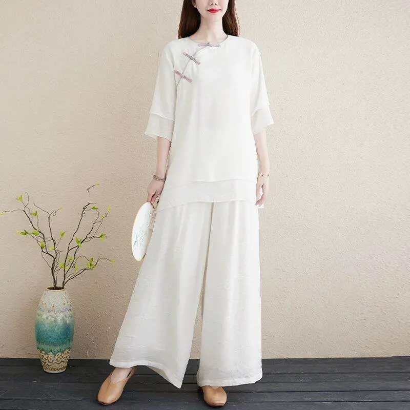 Trang Phục Phật Nữ, Trang Phục Cư Dân, Trang Phục Thiền Định, Trà, Làm Bằng Vải Lanh Bông, Trang Phục Sườn Xám Phong Cách Trung Quốc, Bộ Thời Trang