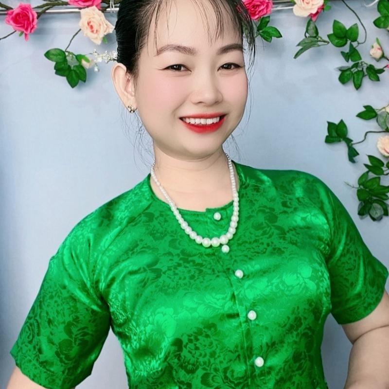 Áo lẻ [ ko bán quần] Bà ba Gấm tay ngắn nút ngọc ( 8 nút) vải mềm mịn hoạ tiết hoa Mẫu Đơn Nữ Top 1